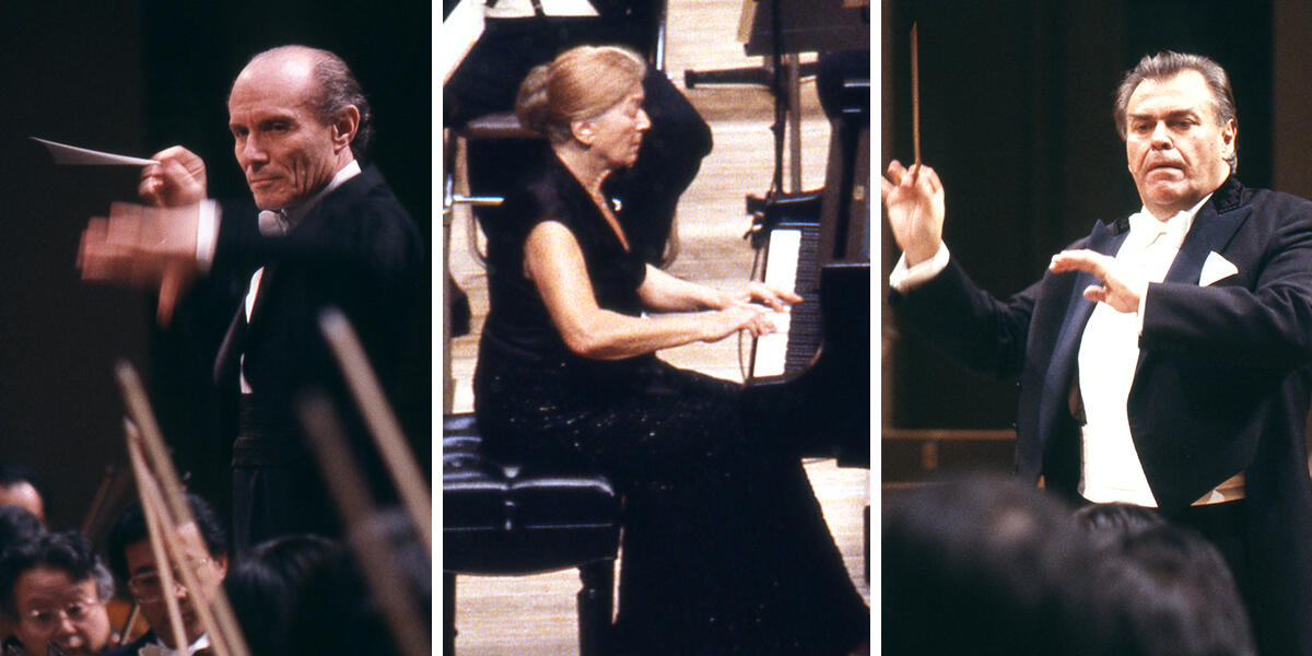 ガリー・ベルティーニ（1987年2月6・7日、第1013回定期公演）、アニー・フィッシャー（1987年10月16・17日、第1033回定期公演）、ベリスラフ・クロブチャール（1987年12月4・5日、第1037回定期公演）